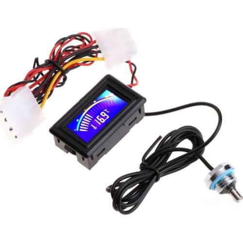 Water Cooling Analog Water Temperature Gauge Meter G1/4 Computer Thermodetector