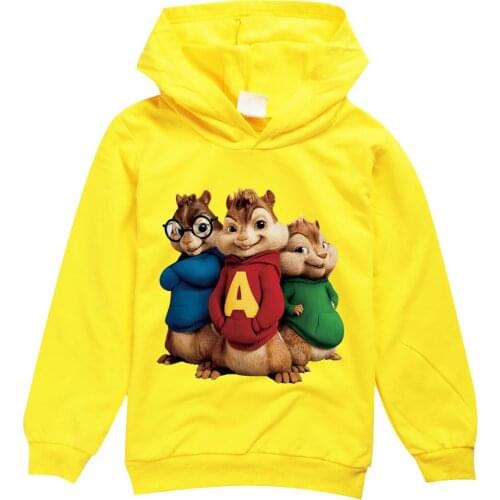 Alvin and the Chipmunks childrens clothing spring and autumn long-sleeved cartoon casual boys and girls good-looking hoodies