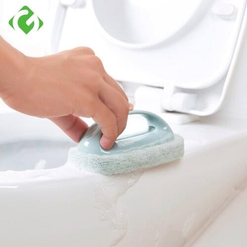 GUANYAO Friction Strong Decontamination Handle Tiles Brush Bathroom Supplies Bathtub brush Sink Clean Sponge Rub Cleaning Tool