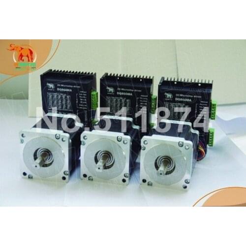 Hot Sell! CNC Wantai 3 Axis Nema34 Stepper Motor 85BYGH450D-008 1090oz-in+Driver DQ860MA 7.8A 80V 256Micro Mill Grind Cut