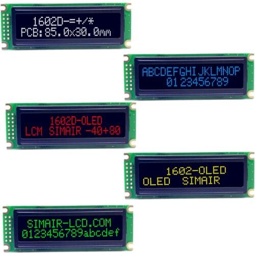 Hot COB 14 PINS 85x30mm 5V 6800 8080 SPI White on Black 16x2 1602 16*2 Charcter OLED Panel LCD Display Module screen