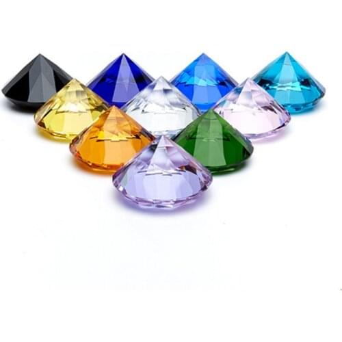 30~120mm Crystals Diamond Paperweight Glass Gem Display Ornament Wedding Home Decoration Art Craft Material Gift