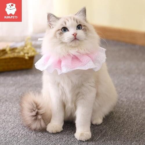 Kimpets 2021 New Cat Collar Pet Cat Dog Small Dog Bell Collar Lace Bow Collar Pet Accessory