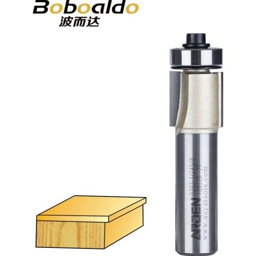 1Pcs 1/4 1/2 Shank Trimming Cutter TC With Ball Bearing Down Shear Cutting Angle Arden Router Bit