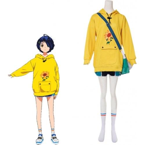 Cosplay legend Wonder Egg Priority Ooto Ai Cosplay Costume Girls Women Yellow Casual Hoodies Pants Custom Made H001