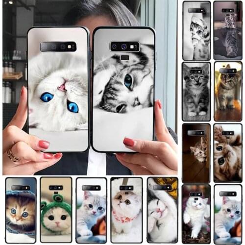 Cute Animal cat kitten fashion telefon kilifi coque shell Phone Case for samsung A 50 51 71 31 21 30 S 20 9 note 20 J4 2018