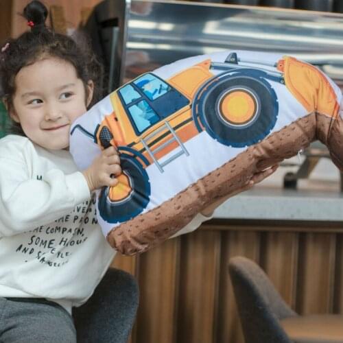 Stuffed Toy Construction Truck Plush Toy Stuffed Vehicle Toy Cushion Pillow For Kids Birthday Gift or Shop Home Decoration