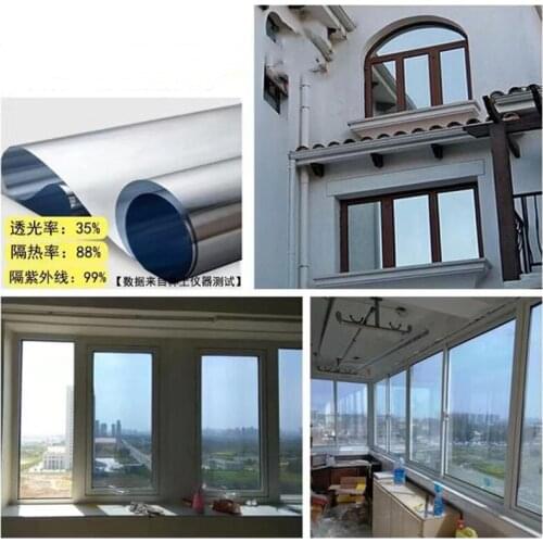 One Way Mirror Film Privacy Self Adhesive Residential DIY Window Film Heat Control Glare Control Anti UV Window Tint for Office