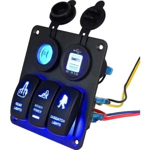 Control panel 3 gear rocker switch panel 12V 20A DC; 24 V 10 A direct current