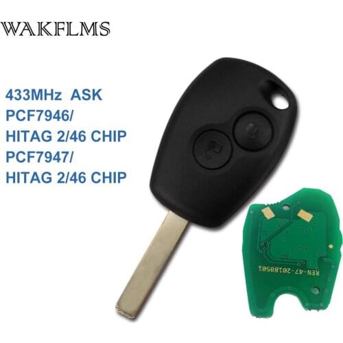 PCF7946A / PCF7947A VA2 Remote Car Key Fob for Renault Wind Clio Modus Kangoo Master Twingo 2004 2005 2006 - 2013 2014 2015 2016