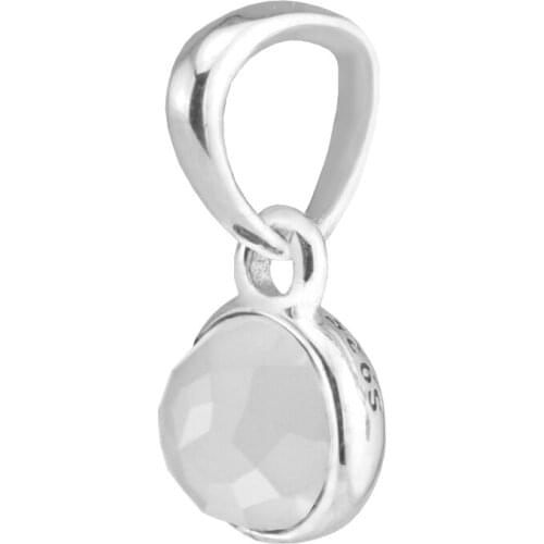 Fits For Pandora Bracelets June Droplet Charms with Grey Moonstone 100% Sterling Silver Beads Free Shipping