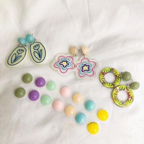 14mm diameter jelly color flat bottom semicircle resin patch DIY small fresh earrings earrings handmade jewelry materials