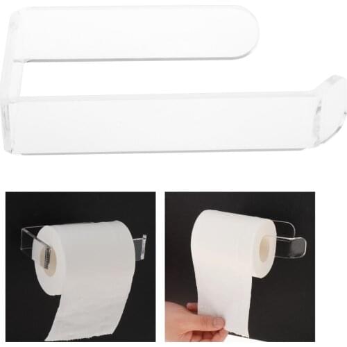 Transparent Acrylic Toilet Roll Paper Holder Rack Wall Mounted Bathroom