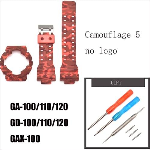 RGTOPONE Wrist Strap Case set for Casio G-SHOCK GA-100/110/12 GD-100/110/12 GAX-100 Waterproof Watch Accessories with Tools