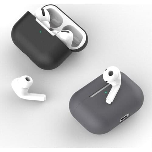 Silicone Wireless Bluetooth Earphone Case For Apple Airpods Pro Soft Solid Color Headphones Cases Cover Protective