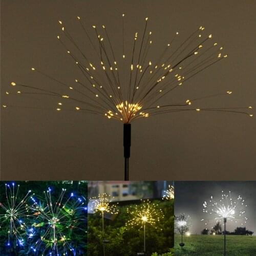 Outdoor LED Solar Fireworks Lights 150 LEDs Waterproof String Fairy Light Home Garden Street Patio Christmas Decors Lamp