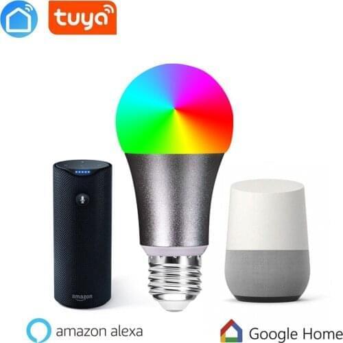 Tuya appWifi light phone control color adjustable soft cold white RGB automatic LED smart light bulb light switch