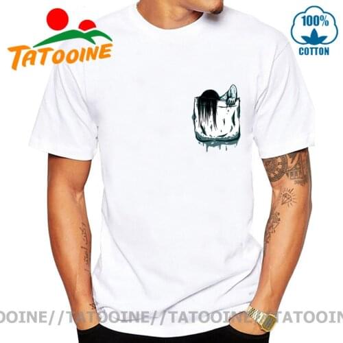 Tatooine Japanese Horror Movie Funny Halloween Idea Gift Ghost Pocket T-shirt Horror Pocket Samara T shirt womens mens Tops Tees