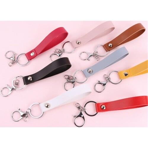 ZG Handmade Leather Cord PU Keychain Metal Key Ring Men And Women Wristband Keychain Car Gift Pendant Accessories