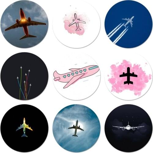 58mm Cartoon Air Plane Icons Pins Badge Decoration Brooches Metal Badges For Clothes Backpack Decoration