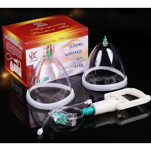 2 cans Breast Enlargement pump for lady Vacuum Cupping Body Massager chest Enhancement Cupping with suction pump therapy ventosa