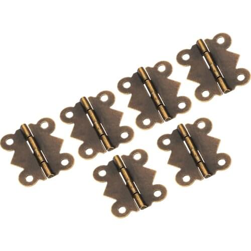 20Pcs Mini Butterfly Door Hinge Antique Bronze Cabinet Jewellery Box Decorative Hinges Furniture Hardware with Screws 25x20mm