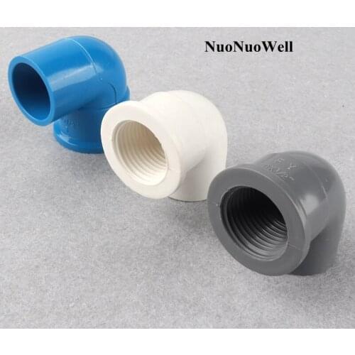 3pcs 20~32mm To 1/2"~1" Female Thread PVC Elbow Joints Home Garden Irrigation Water Pipe Connectors Aquarium Fish Tank DIY Tools