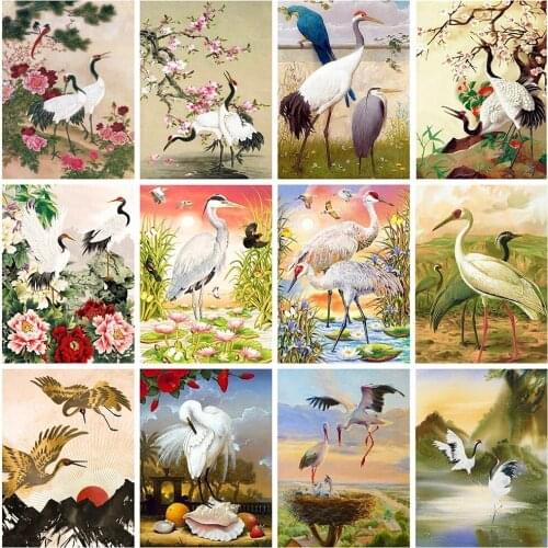 5D Diy Diamond Embroidery Animal Crane Diamond Painting Full Display Drill Picture of Rhinestones Gifts Handmade Home Decoration