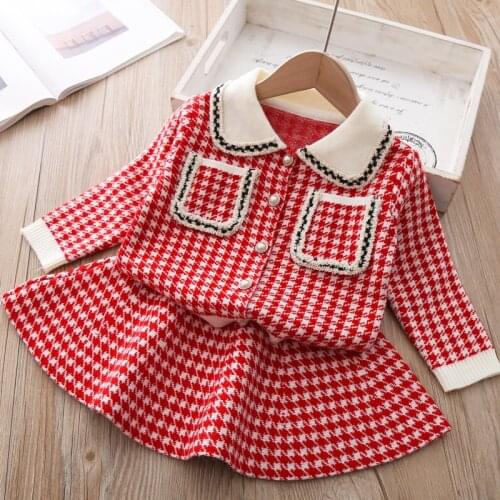 Kids Clothes Autumn Winter Cotton Baby Girls Clothes Set Tops+Skirt Tracksuit Suit Children Clothes For Toddler Girls 2-6 Year