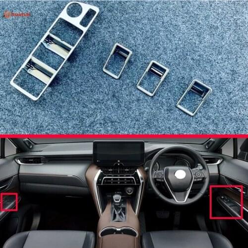 For Toyota Harrier Venza XU80 2020 2021 ABS Chrome Door Window Armrest Cover Switch Panel Trim Molding Garnish