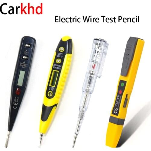 Electric Indicator Digital Meter Test Pencil Tester Electrical Voltage Detector Pen LCD Display AC/DC 12-250V Socket For Car