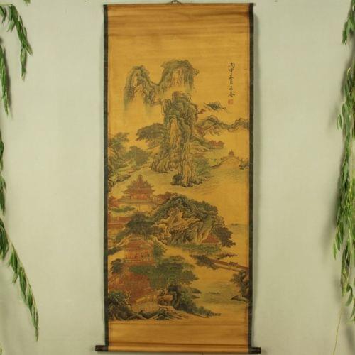 Exquisite Chinese Antique collection Imitation ancient Stone valley landscape loft Picture