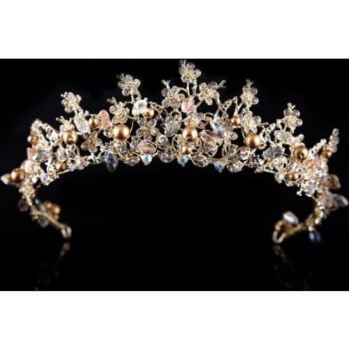 JaneVini 2019 Baroque Women Girls Tiaras Crown Rhinestone Crystal Princess Bridal Headpiece Wedding Accessorie Corona Princesa