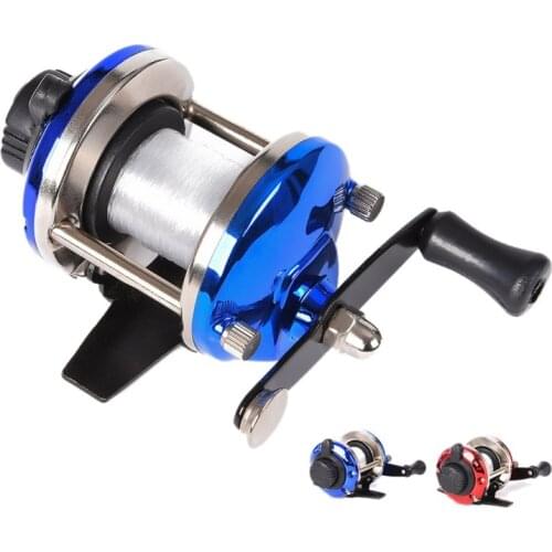 Winter Mini Metal Bait Casting Spinning Boat Ice Fishing Reel Fish Wheel Bait Cast Roller Coil 50M River Reservoir Pond