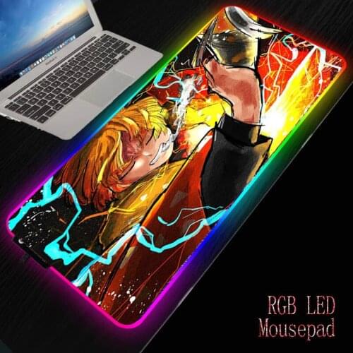 MRGBEST Anime Demon Slayer Kimetsu No Yaiba Extra Large Mouse Pad Big Computer Gaming Mousepad Locking Edge Gaming Mouse Mat