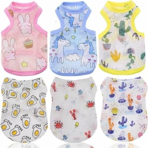 Summer Dog Vests Dog Cat Sunscreen Vest Cute Pet Puppy T-shirt French Bulldog Vests Chihuahua Clothes For Small And Medium Dogs