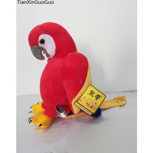 About 27cm lovely colourful red parrot bird plush toy soft doll birthday gift w2106
