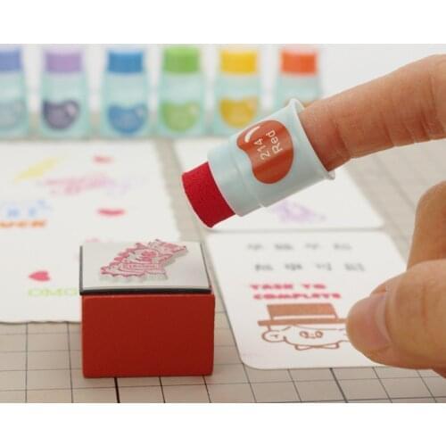 35colors/set DIY Finger Bean shape multi-purpose printing Chalk ink pad for Rubber Stamp Cloth Art DIY scrapbooking Decoration