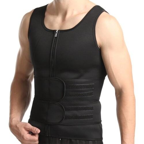 New Men Body Shaper Waist Trainer Belt Abdomen Shapewear Sauna Suit Slimming Underwear Reinforced Sweat Vest Rubber Corset