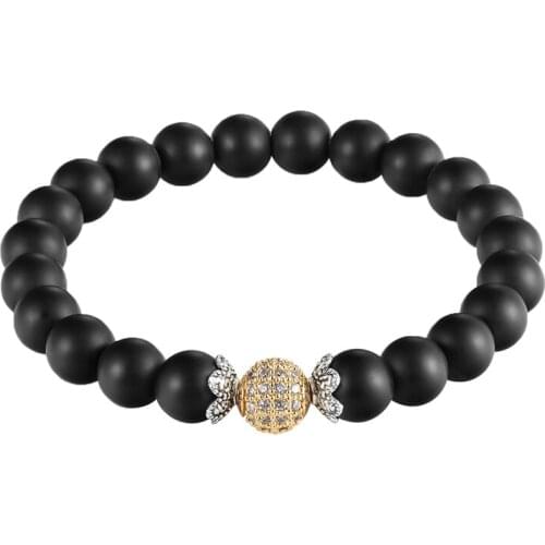 JAAFAR 2018 New design attractive male accessories mens fashion jewelry elastic string natural stone bracelet jewelry AS242