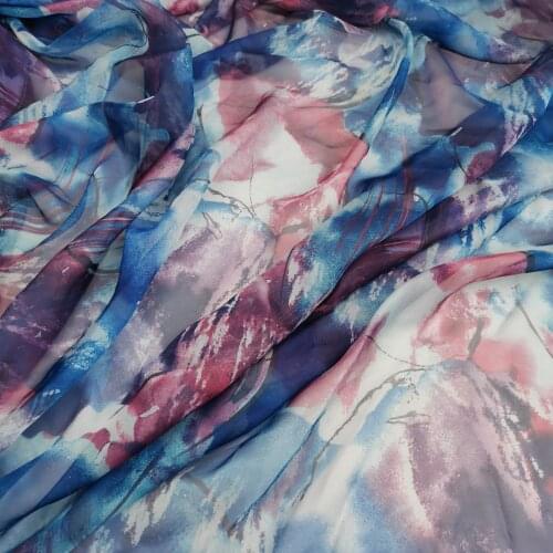 Big Deal Chiffon Fabric 30D Thin Silky Light Flowing Abstract Soft Material 3 Yards