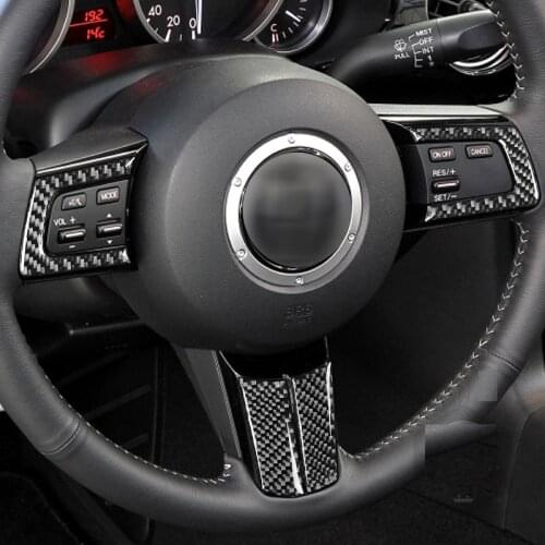 Carbon Fiber Steering Wheel Panel Trim Sticker Strips Tuning MX5 NC Roadster Car Accessories Fit For Mazda MX-5 Miata 2009-2015