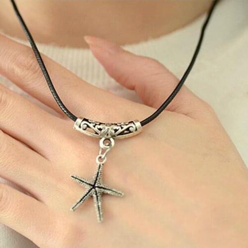 European and American Retro Punk Style Starfish Necklaces New Fashion Jewelry Star Pendant Necklaces Wholesale Gift For Woman