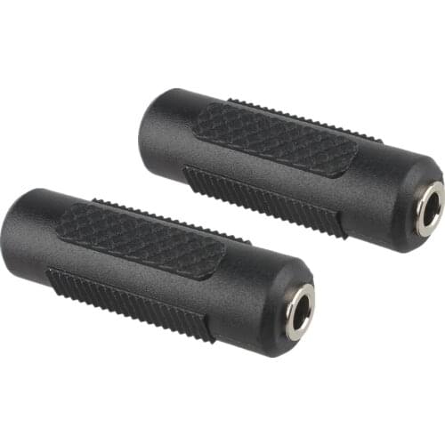 2pcs/lot Black Color Microphone MIC / Audio Adapter 3.5mm Male to 3.5mm Female Suitable for Guitar Amplifier / Mix / Handset