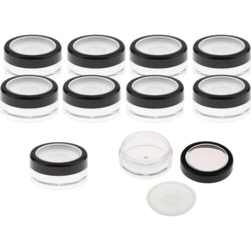 10x 10g Empty Loose Powder Container Travel Powder Puff Case Cosmetic Jars