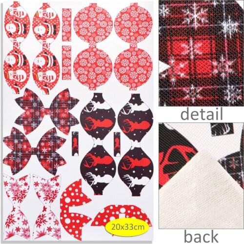 Christmas Halloween Faux Sheets Pumpkin Printed Synthetic Leather Fabric DIY Positioning Bowknot Shape Leather,1Yc20491