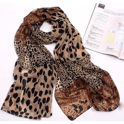 Women Leopard Print Chiffon Scarf Scarves Fashion Women Winter Soft Printed Long Style Scarf Multifunction Ladies Shawls Scarves