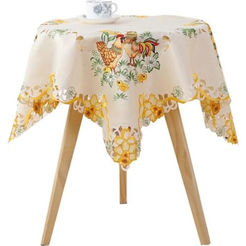 85cm Modern lace sequin yellow Tablecloth square New Year tea Table Cloth Cover mantel Nappe Christmas Party Xmas Wedding Decor