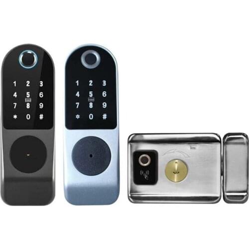 Courtyard outdoor rainproof fingerprint lock villa wrought iron stainless steel door password lock remote swiping smart lock