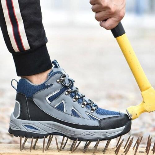 Thicken Safety Boots Men Platform Sneakers 2021 Fashion Anti-skidding Ankle Boots Man Work Shoes Plus Size Male Casual Shoes